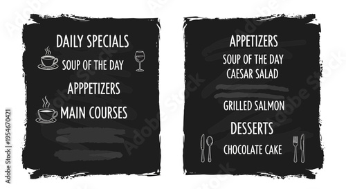 Chalkboard Menu Design with Daily Specials and Appetizers