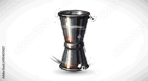 Cocktail Jigger, Bar Tool, Drink Measure, Watercolor Splash Effect