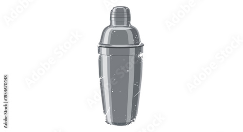 Cocktail shaker, metal, isolated on white background, bar tool