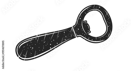Vintage bottle opener illustration with distressed texture