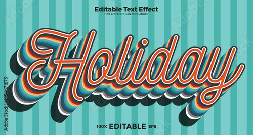 Holiday editable text effect in modern trend style