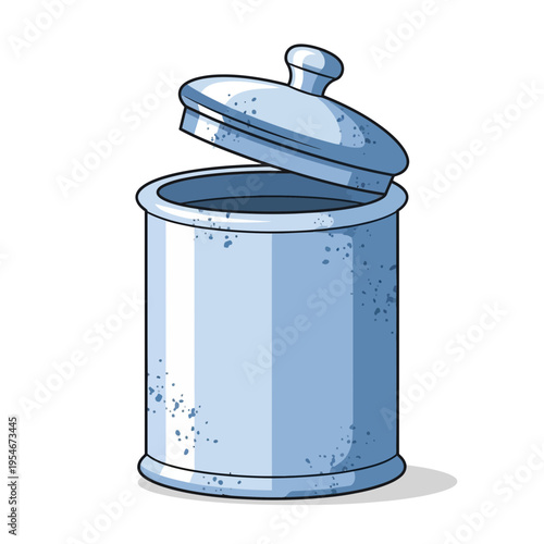 Open Metal Jar with Lid