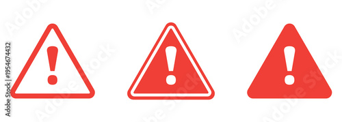 Alert and Caution Triangle Sign Collection with Warning Icons and Exclamation Mark Design