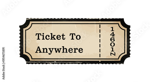 Vector travel ticket icon, Ticket To Anywhere