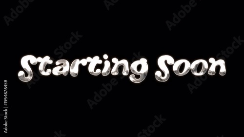 Starting Soon text on black background, perfect for live streams and broadcasts.