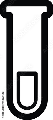 A black and white icon of a test tube.