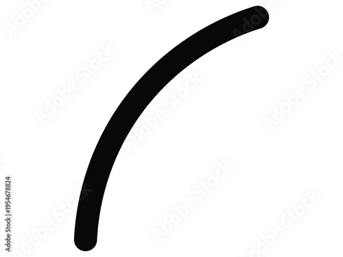 Minimalist black curved line vector graphic