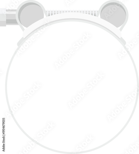 Hose Clamp Side View Flat Illustration Isolated on White Background