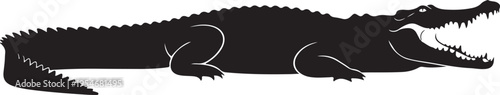 Vector black crocodile silhouette