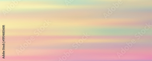 Pastel gradient sky background with fluffy pink and yellow clouds at sunset, creating a dreamy evening atmosphere with soft cartoon-style textures and magical twilight colors.