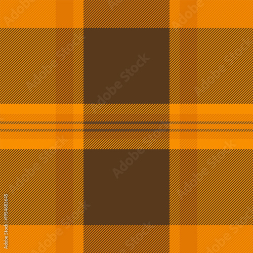 Glamour check pattern plaid, kilt fabric seamless texture. December vector tartan textile background in orange and bright colors.