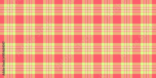 Slim vector seamless fabric, show check texture pattern. Refresh textile plaid tartan background in red and orange colors.