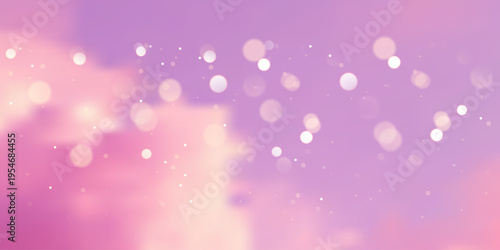 Pastel gradient with glitter effect, soft clouds, and evening light. Magical cartoon backdrop for fantasy illustrations, rainbow themes, and cute celestial designs. Vector Illustration.