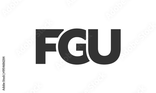 FGU logo design template with strong and modern bold text. Initial based vector logotype featuring simple and minimal typography. Trendy company identity.