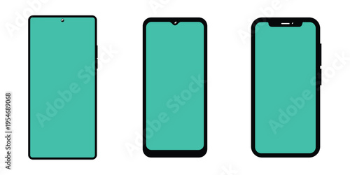 Mobile Payment Mockup Set – Apple Pay, Google Pay & NFC QR Code Scan Smartphone Vector