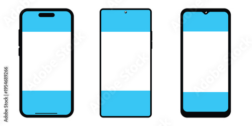 Mobile Payment Mockup Set – Apple Pay, Google Pay & NFC QR Code Scan Smartphone Vector