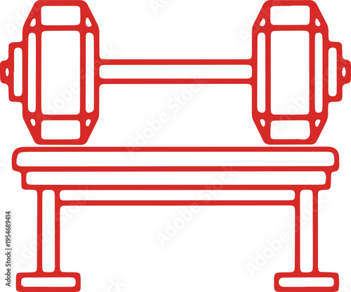 Barbell securely placed on a weightlifting bench for exercise preparation