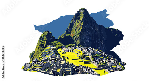 Machu Picchu ancient Inca citadel in Andes mountains, Peru, historical landmark, travel destination