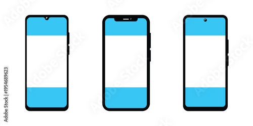 Mobile Payment Mockup Set – Apple Pay, Google Pay & NFC QR Code Scan Smartphone Vector