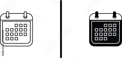 Two simple calendar icons side by side on a white background