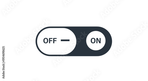 Simple black and white toggle switch icon is set to the off position indicating a deactivated status for digital interfaces.