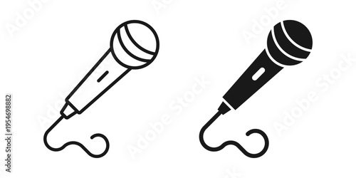 Microphone icon in flat style. Mic for podcast vector illustration on isolated background. Music equipment sign business concept.