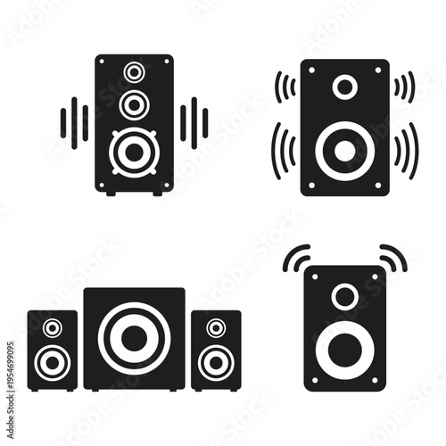 Speaker sound system icon in flat style. Loudspeaker vector illustration on isolated background. Music subwoofer sign business concept.