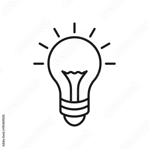 Lightbulb vector illustration on isolated background. Light bulb icon in outline stroke flat style. Idea linear sign business concept.