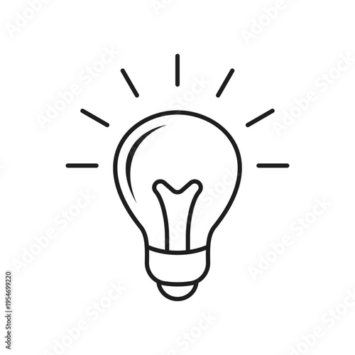 Lightbulb vector illustration on isolated background. Light bulb icon in outline stroke flat style. Idea linear sign business concept.
