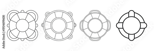 Life Buoy & Rescue Ring Icon Set – Safety, Water Rescue & Lifebuoy Symbols
