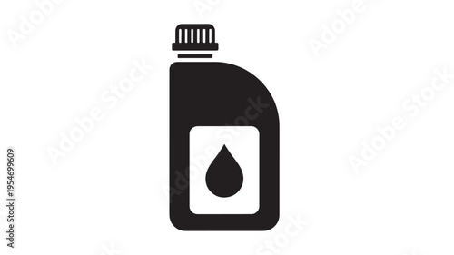 Bottle icon with a drop symbol indicating liquid substance inside, perfect for oil or chemical containers.