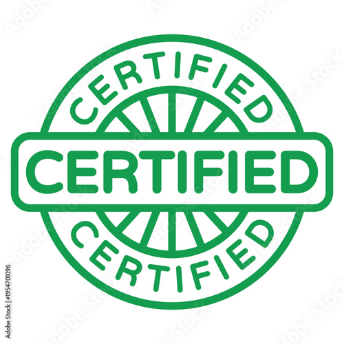 Green Certified isolated stamp, sticker, label vector illustration