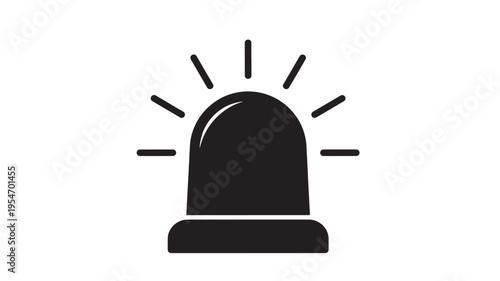 Alarm siren icon with flashing light signals, emergency warning symbol. featuring alert, signal, flash with sound and danger elements for