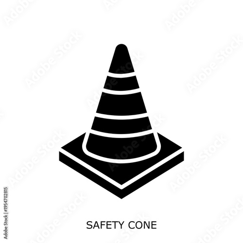 Health Safety Environment(HSE) glyph SafetyCone glyph design concept