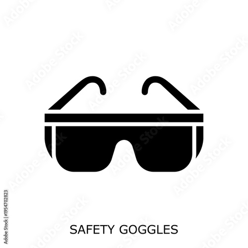 Health Safety Environment(HSE) glyph SafetyGoggles glyph design concept