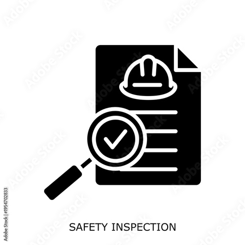 Health Safety Environment(HSE) glyph SafetyInspection glyph design concept