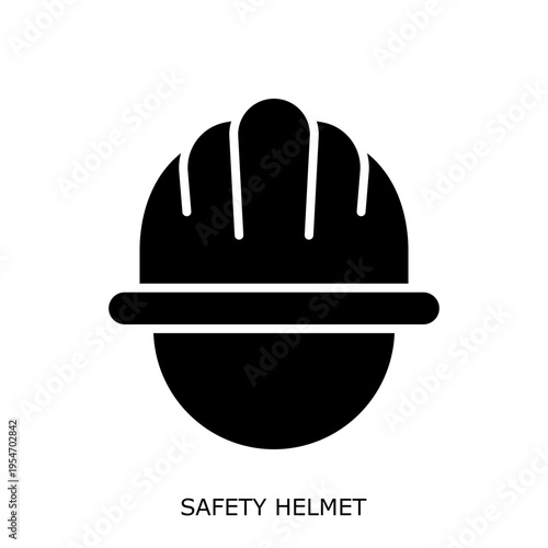 Health Safety Environment(HSE) glyph SafetyHelmet glyph design concept