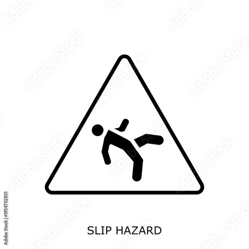 Health Safety Environment(HSE) glyph SlipHazard glyph design concept