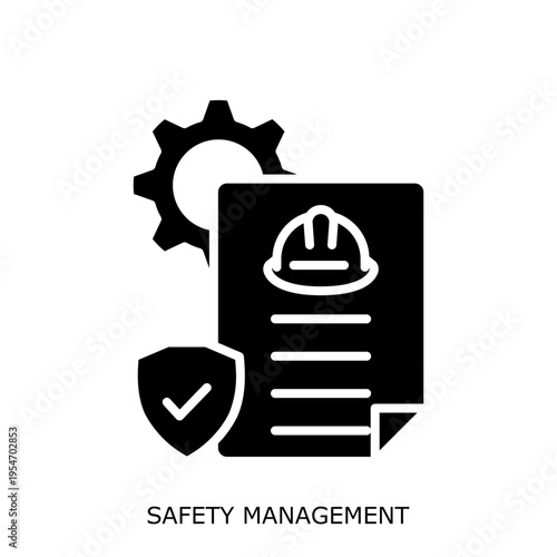Health Safety Environment(HSE) glyph SafetyManagement glyph design concept