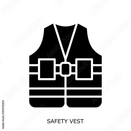 Health Safety Environment(HSE) glyph SafetyVest glyph design concept