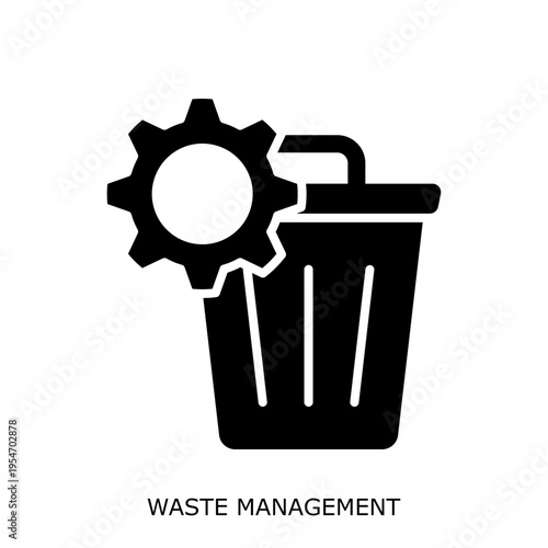 Health Safety Environment(HSE) glyph WasteManagement glyph design concept
