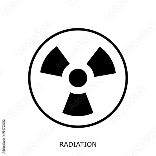 Health Safety Environment(HSE) glyph Radiation glyph design concept
