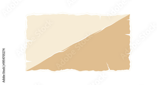 Vintage Parchment Paper with Torn Edges Isolated on White Background - Blank Antique Document Banner