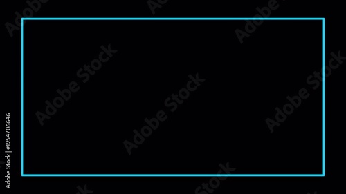  flat outline rectangle shape animation in transparent background line drawing style motion graphic in 4K animation with alpha channel