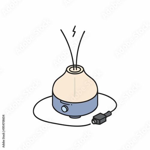 Simple Line Art Diffuser with Exposed Wiring Hazard Illustration