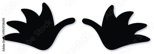 “Black hand silhouettes isolated on white background, gesture and body language concept, minimal vector illustration”