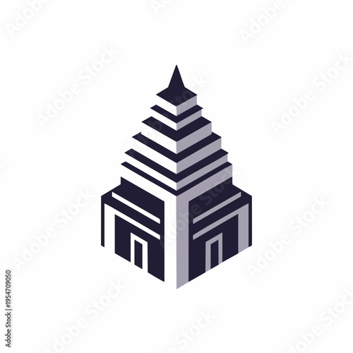Isometric Stripped Building Structure Architecture Urban Modern Design Element