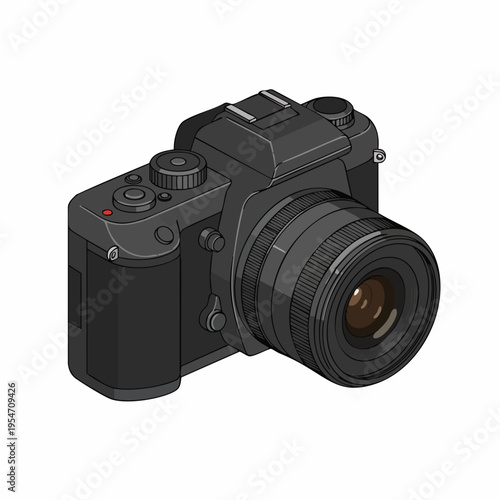 Isometric Style Detailed Digital Camera Device Electronic Photography Equipment