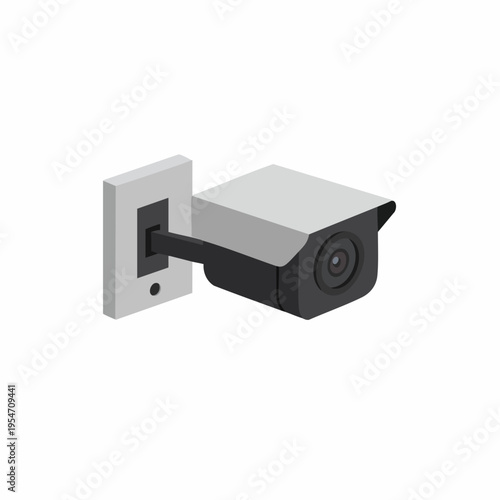 Isometric Modern CCTV Camera Surveillance Device Equipment Protection Technology Illustration