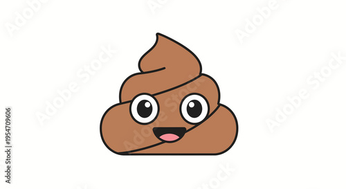 funny poop emoji character with eyes and tongue for social media and web design